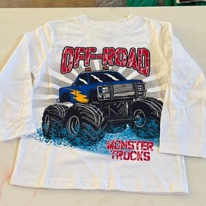 NWOT Garanimals Off-Road Monster Trucks Long Sleeve Tee - White